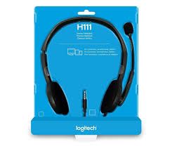 LOGITECH Headset H111 with Stereo Sound, Rotating Mic, Adjustment Headband & 3.5mm Audio Jack Connection