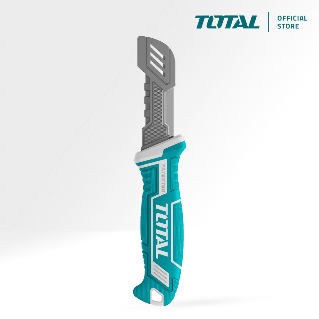 TOTAL CABLE STRIPPING KNIFE STRAIGHT BLADE WITH NON-SLIP RUBBER HANDLE & PROTECTIVE COVER (200MM) THT51881