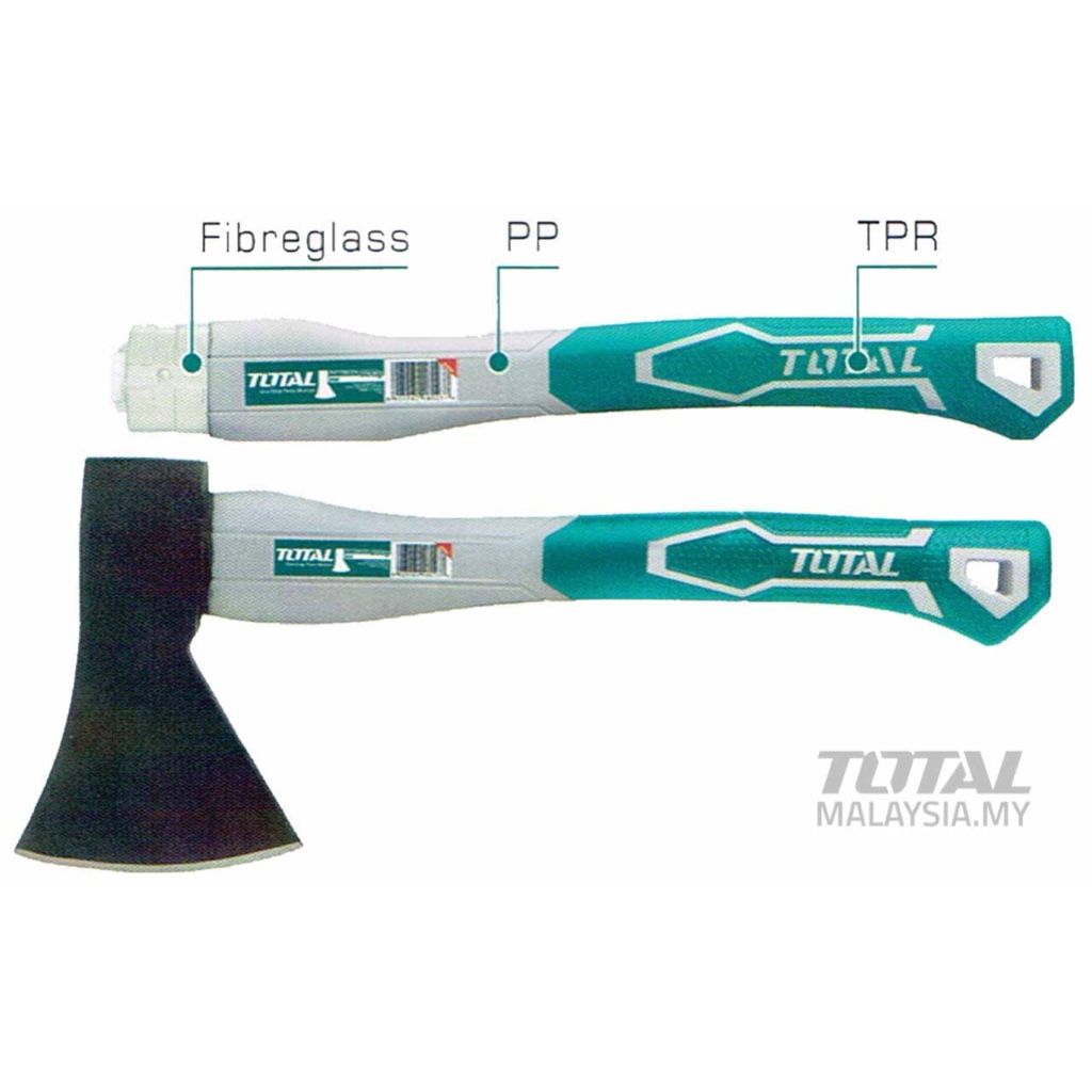 TOTAL AXE FIBREGLASS HANDLE WITH RUBBER COATING (600G/390MM LONG) THT786006