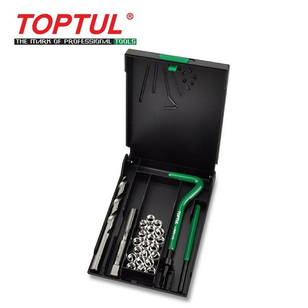 TOPTUL 24PCS PROFESSIONAL THREADED COIL-INSERT REPAIR KIT (M8 X 1.25) JGEW2403