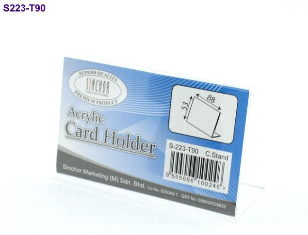 SINCHOR ACRYLIC CARD STAND DISPLAY 90X55X30mm - S223-T90
