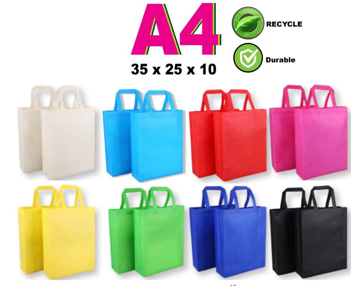 NA Non Woven Bag A4 Shopping Bag A4, Eco Friendly Reusable (boleh print logo)