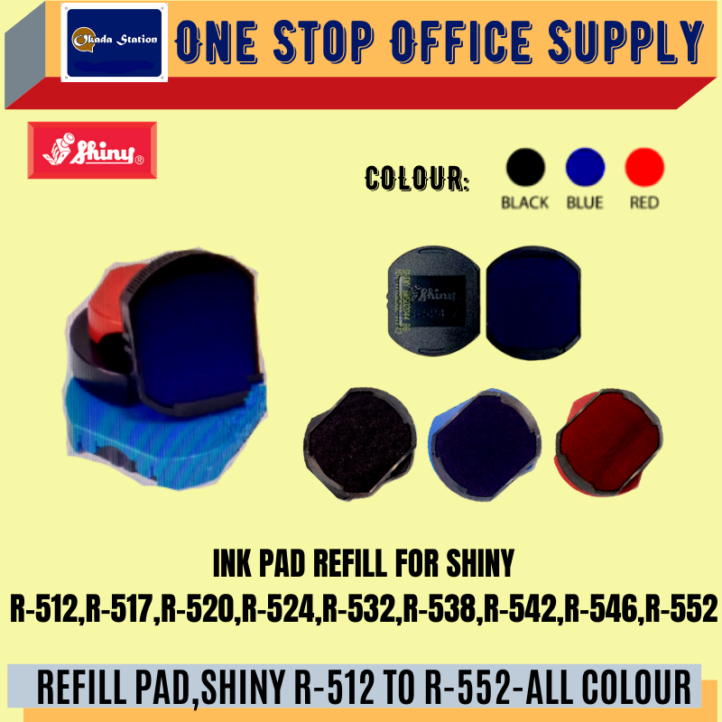 SHINY REFILL PAD,SHINY R-512 TO R-552 -ALL COLOUR /Shiny /Shiny Refill Pad /Shiny Ink Pad Refill /Stamp Pad Refill