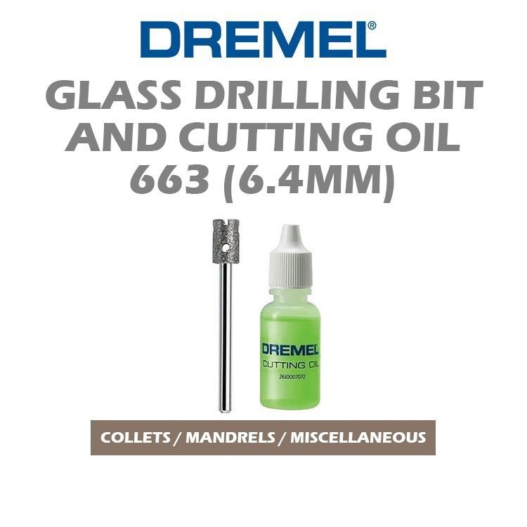 DREMEL GLASS DRILLING BIT & CUTTING OIL 663