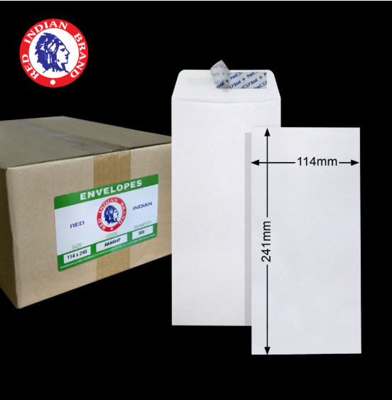 STATE EXPRESS 4"X9" STATE EXPRESS 80GM WHITE WINDOW P&S POCKET ENVELOPE (500'S X 2 BOXES)