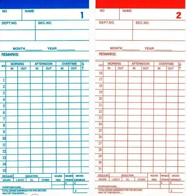 Punch Card 100pcs*