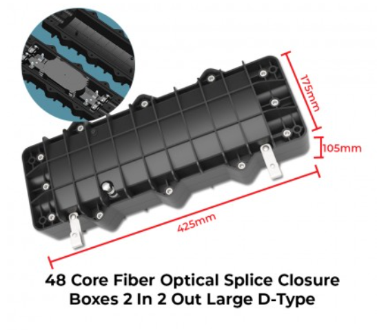 FIBER OPTICAL SPLICE CLOSURE BOXES 2 IN 2 OUT D-TYPE 12/24/48 CORE