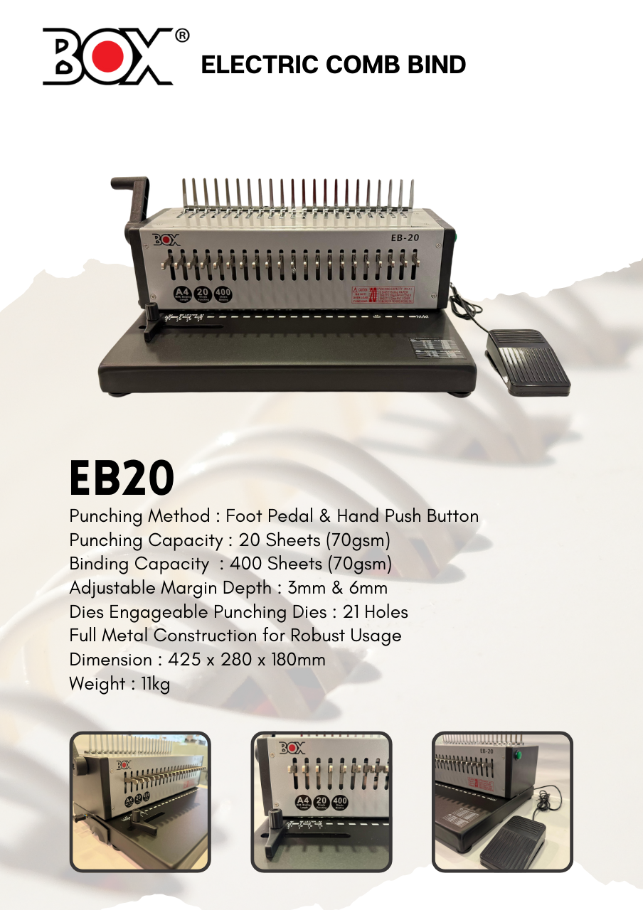 BOX ELECTRIC COMB BIND EB20