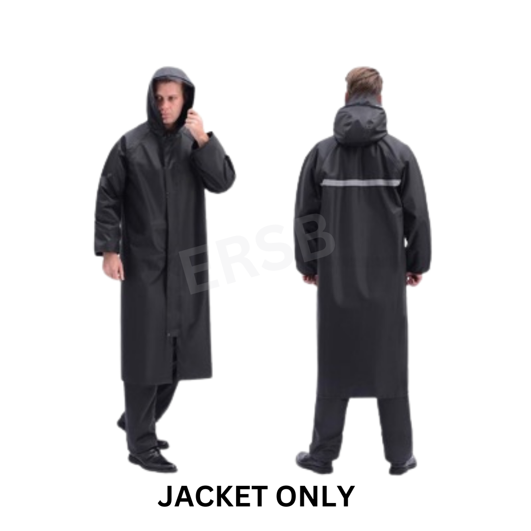 UNISEX Waterproof Jacket PVC Raincoat Rain Coat Hooded Poncho Rainwear Useful Size L - 4XL
