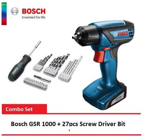 Bosch GSR 1000 + Bosch Screwdriver Bit Set (27 Pcs)