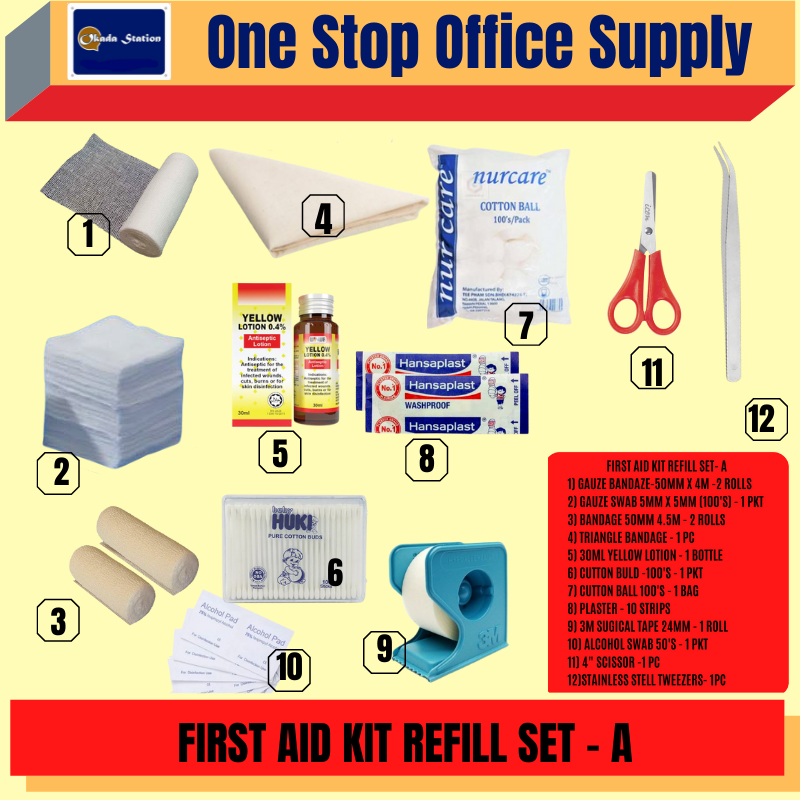 OK FIRST AID KIT REFILL SET -A / FIRST AID KIT / UBAT /