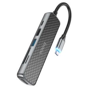 HOCO HB24 EASY DISPLAY TYPE-C MULTIFUNCTION ADAPTER (HDMI+USB3.0+USB2.0+SD+ TF+PD)