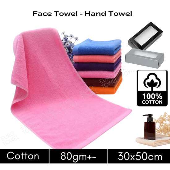 OEM Face Towel 30x50cm Super Cotton Custom Embroidery c/w Box
