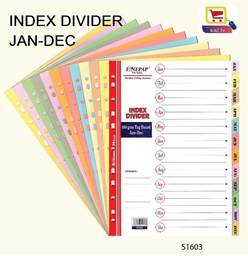 Index Divider Jan-Dec / Paper Index / Index Divider Jan-Dec / Index RTSB