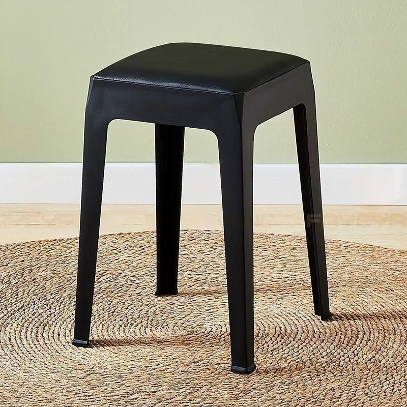 OEM Black Leather Cushion PP Plastic Stool Chair