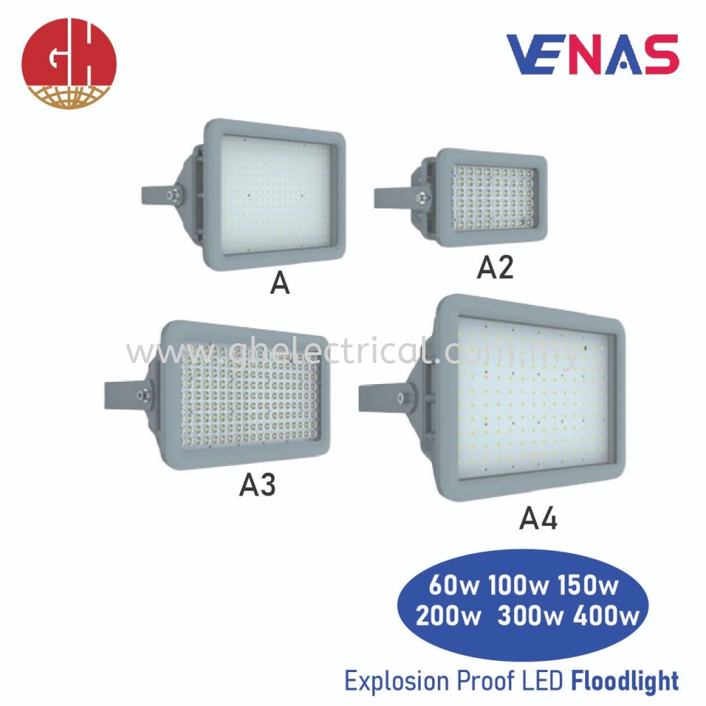 VENAS EX-40W C2XYZA C Series (Ex-d) Explosion Proof LED Light 5600lm Atex/IECEx: Zone 1&2 / Zone 21&22