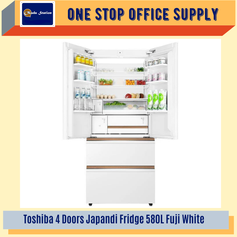 Toshiba GR-RF690WI-PGY(67) 4 Doors Japandi Fridge 580L Fuji White