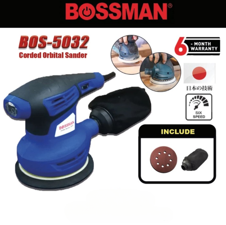 BOSSMAN ORBITAL SANDER 320W SANDING POLISHING MACHINE (BOS-5038)