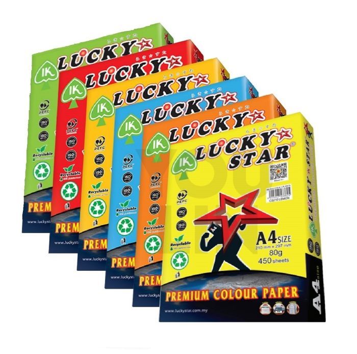 Lucky Star A4  Sticker -White Color