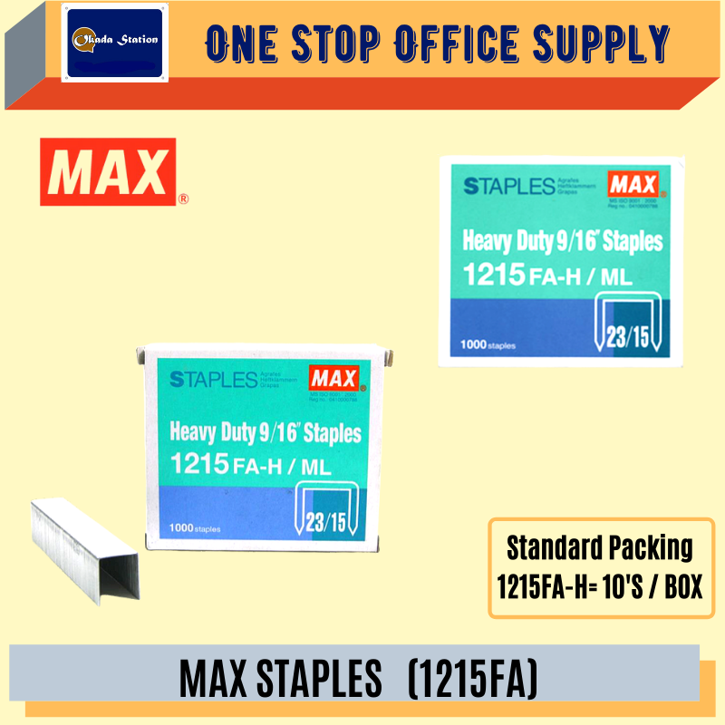 MAX HEAVY DUTY STAPLES NO.1215 FA-H / Max / Staples / NO.1215 / Max Bullet / Ubat Stapler / Max Heavy Duty Staples