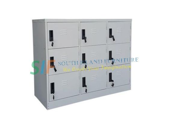 STEEL MULTIPLE HALF/LOW LOCKER 9 COMPARTMENT ( 1143W x 381D x 915H mm)