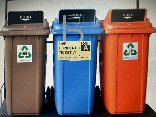 Recycle Bins 120L / 240L With Flip Flop PUSH (Beroda) / 1 set 3 Bin