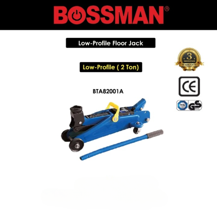 BOSSMAN HEAVY DUTY 2 TON LOW PROFILE HYDRAULIC FLOOR JACK (11 KG) (B-TA82001)