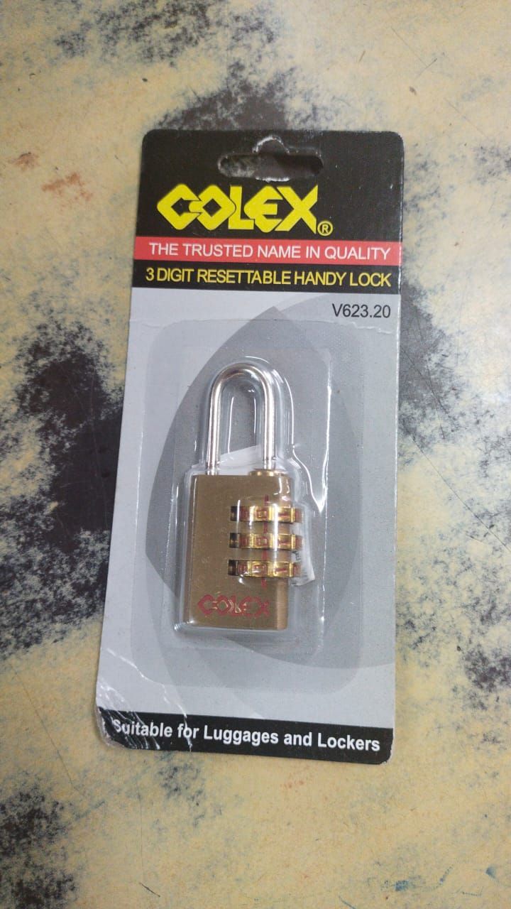 COLEX Travel Solid Brass Padlock (3-Digit)
