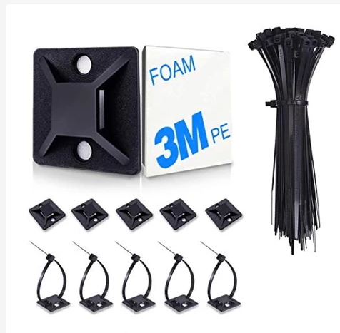Cable Tie Mount Base 3M Foam Self Adhesive Wire Tie Mount