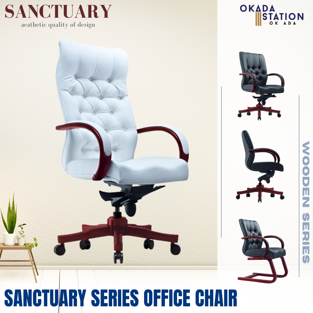 CLASSICE CHAIR SANCTUARY FABRIC ERGONOMIC OFFICE CHAIR WITH WOODEN LEG - ALL MODEL / CLASSIC CHAIR / SANCTUARY SERIES / ERGONOMIC EXECUTIVE CHAIR / SANCTUARY FABRIC OFFICE CHAIR / EXECUTIVE OFFICE CHAIR / ERGONOMIC OFFICE CHAIR / WOODEN SERIES / OFFICE CHAIR / CHAI
