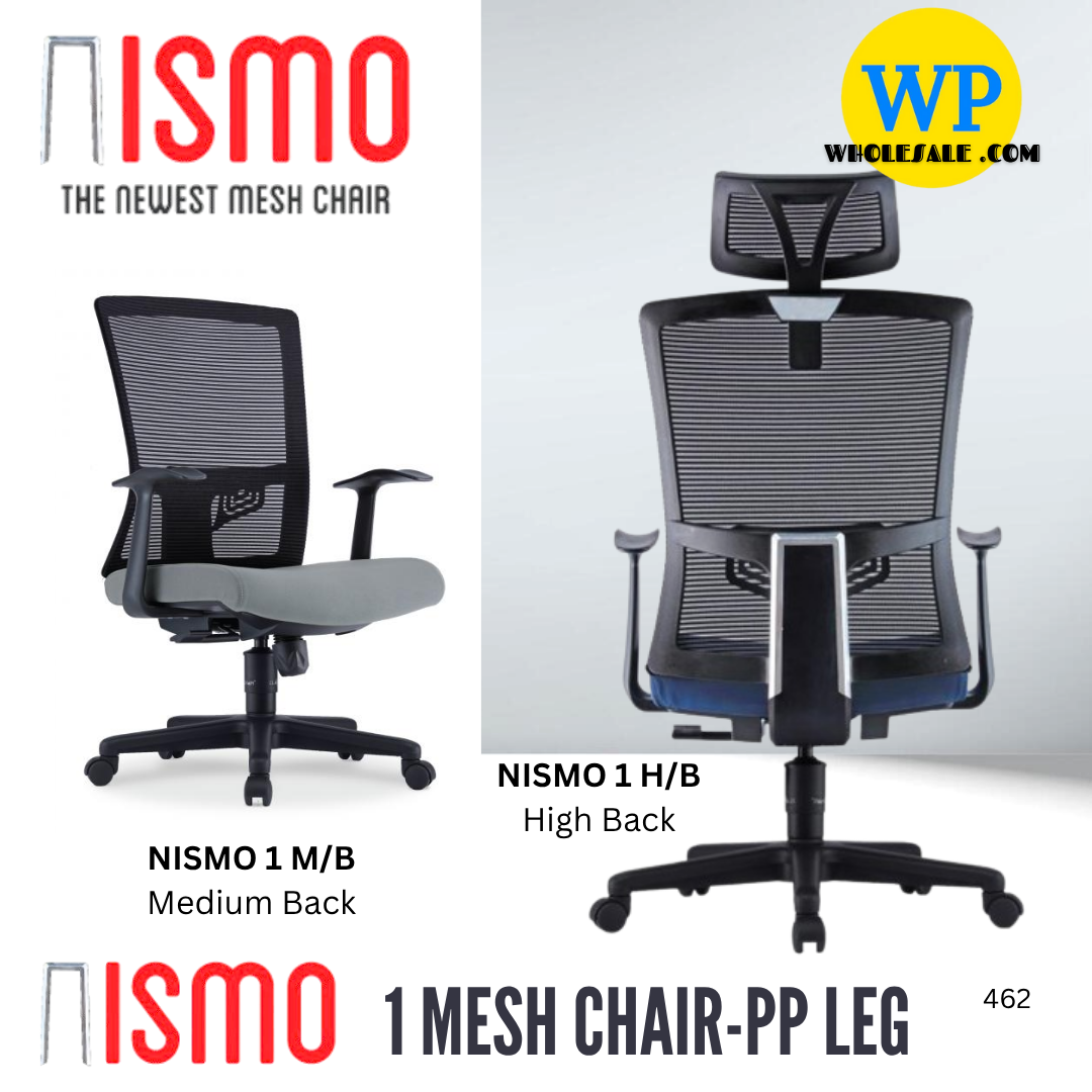 CLASSIC CHAIR NISMO 1 ERGONOMIC MESH CHAIR - ALL SIZE / MESH SERIES / OFFICE CONFERENCE CHAIR / OFFICE SWIVEL CHAIR / ERGONOMIC CHAIR / EXECUTIVE CHAIR / DIRECTOR CHAIR / OFFICE CHAIR / MESH CHAIR / PP BASE / NISMO 1