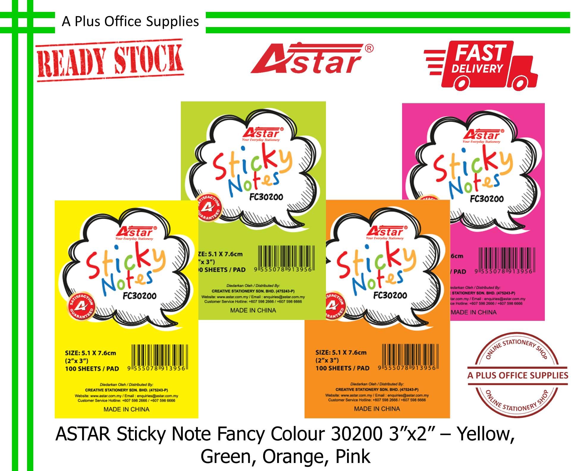 ASTAR Sticky Note FC30200 3"x2" / Nota Berpelekat Sendiri - Random Colour