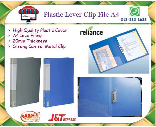 Plastic Lever Clip File A4 - 20mm / Lever File / Voucher File # RS1372 ( KTT : 1 Unit )