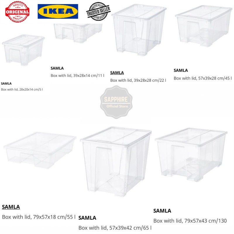 *IKEA SAMLA PP Clear Storage Box With Lid
