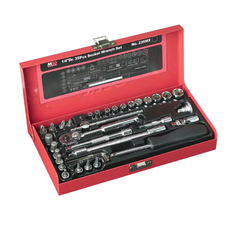 M10 1/4" DRIVE SOCKET SET - 6PT ( 35PCS - MM ) 235MX