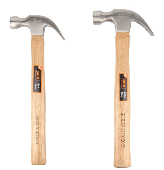 CFC PROFESSIONAL TOOL - CLAW HAMMER, HICKORY WOOD HANDLE 12OZ / 16OZ AVAILABLE (HC12 / HC16)