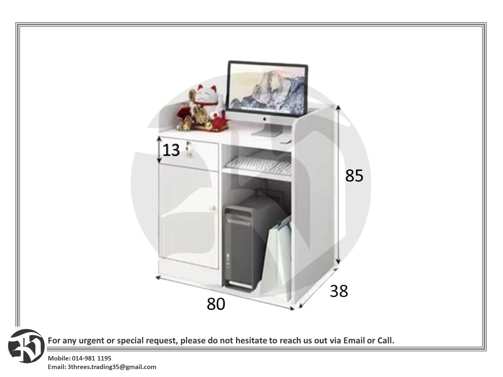 Reception Counter 800W x 380D x 850H mm