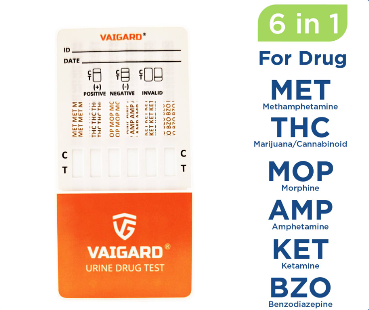 VAIGARD 6 IN 1 URINE DRUGS TEST_(COMES WITH URINE CONTAINER 90ML)
