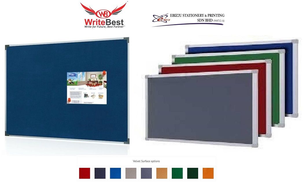 Writebest Velvet Notice Board 3 x 6 ft With Aluminium Frame