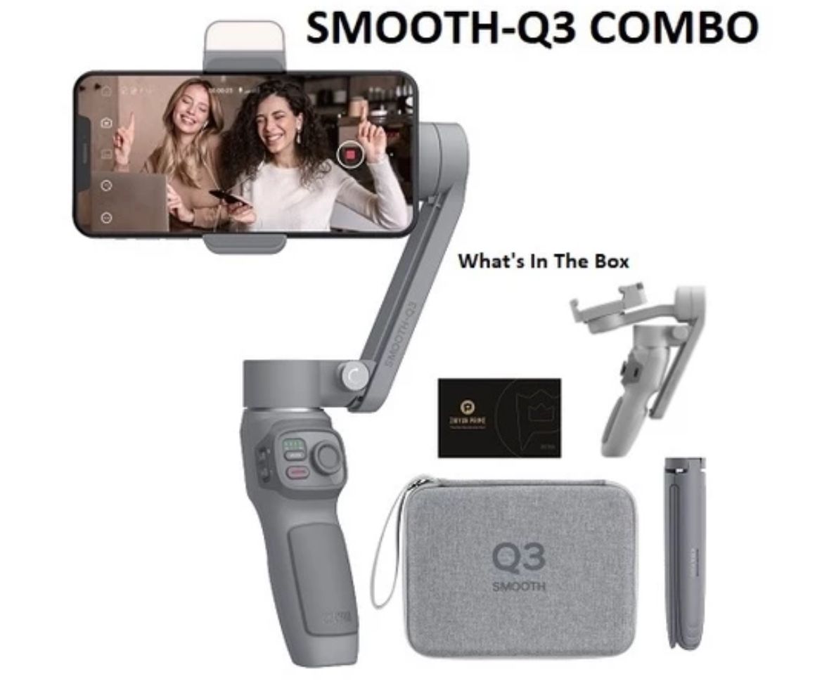 ZHIYUN SMOOTH Q3 Smartphones Gimbal 3-Axis Flexible Phone Handheld Stabilizer with Fill Light for 55mm-90mm