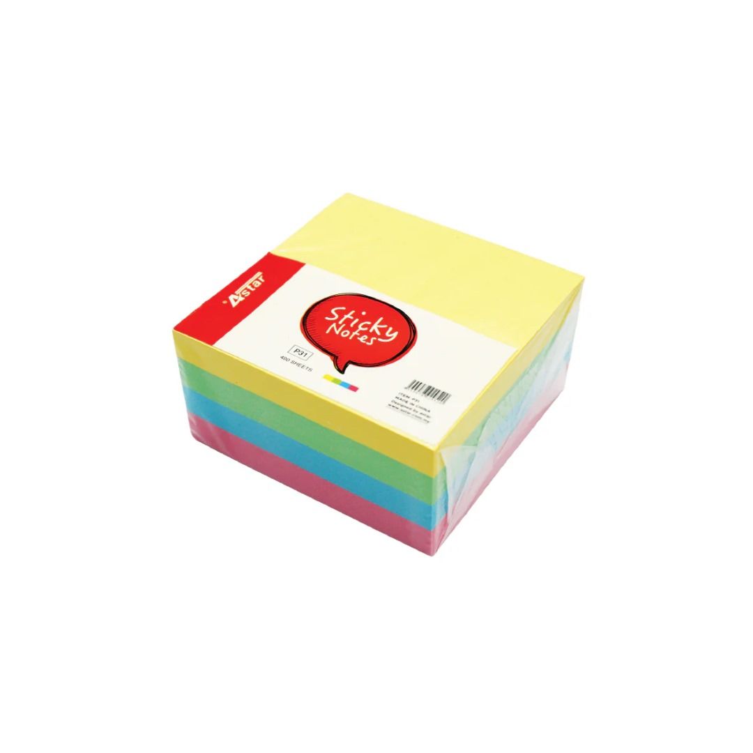 ASTAR STICKY NOTES P-31 3 X 3 COLOUR (1X4)