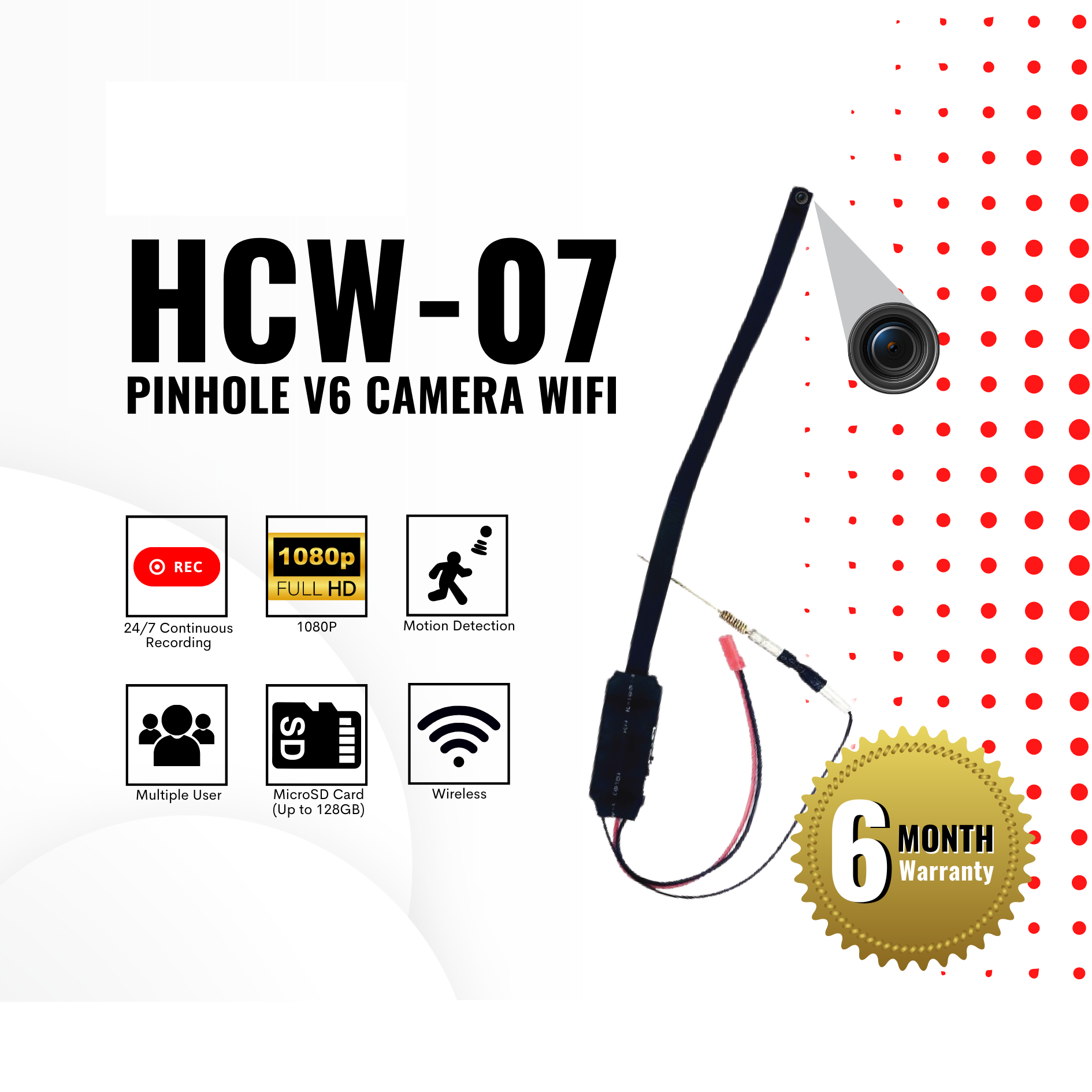 OEM PINHOLE CAMERA FULL HD V6 WIFI
