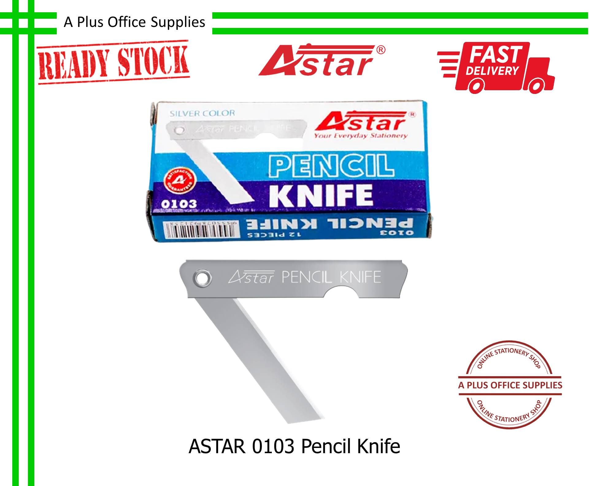 ASTAR Pencil Knife 0103 67mm x 11mm 1pc / Pisau Lipat