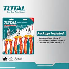 TOTAL 3PCS INSULATED PLIERS SET (THT2K0302)