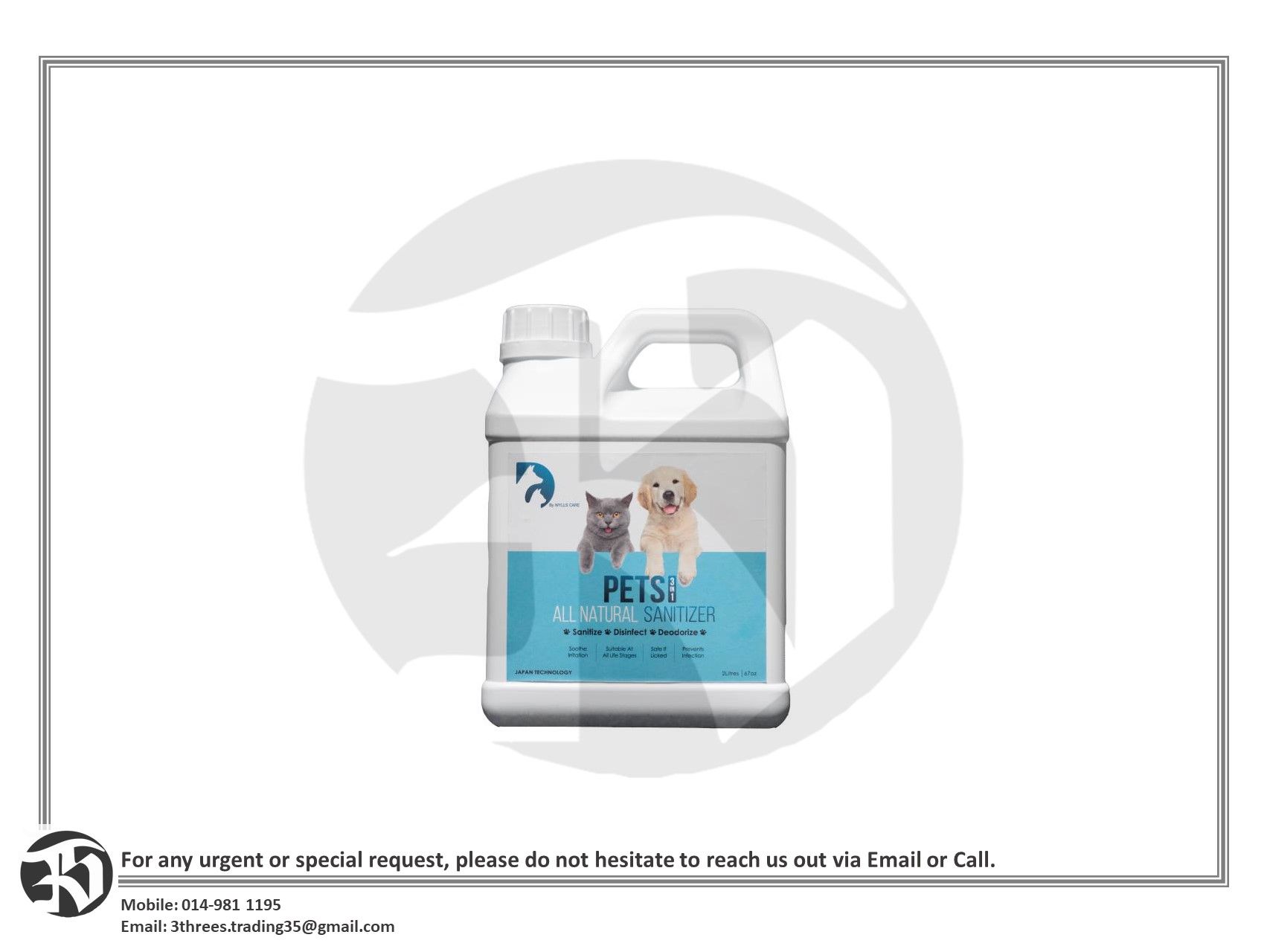Dfenze Pet Sanitizer (2litre)