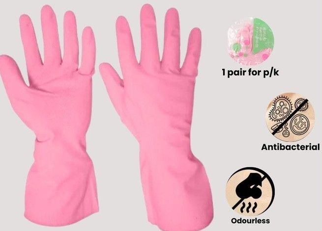 Japan PVC Rubber Soft and Light Hand Gloves 1p/k Japan Pink color (L) GV-JSAL-KK