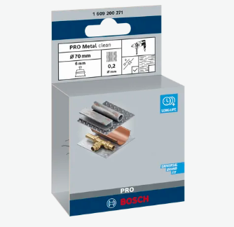 BOSCH PRO METAL CLEAN CUP BRUSH STRAIGHT SHANK (70 X 0.2 MM) (1609200271)