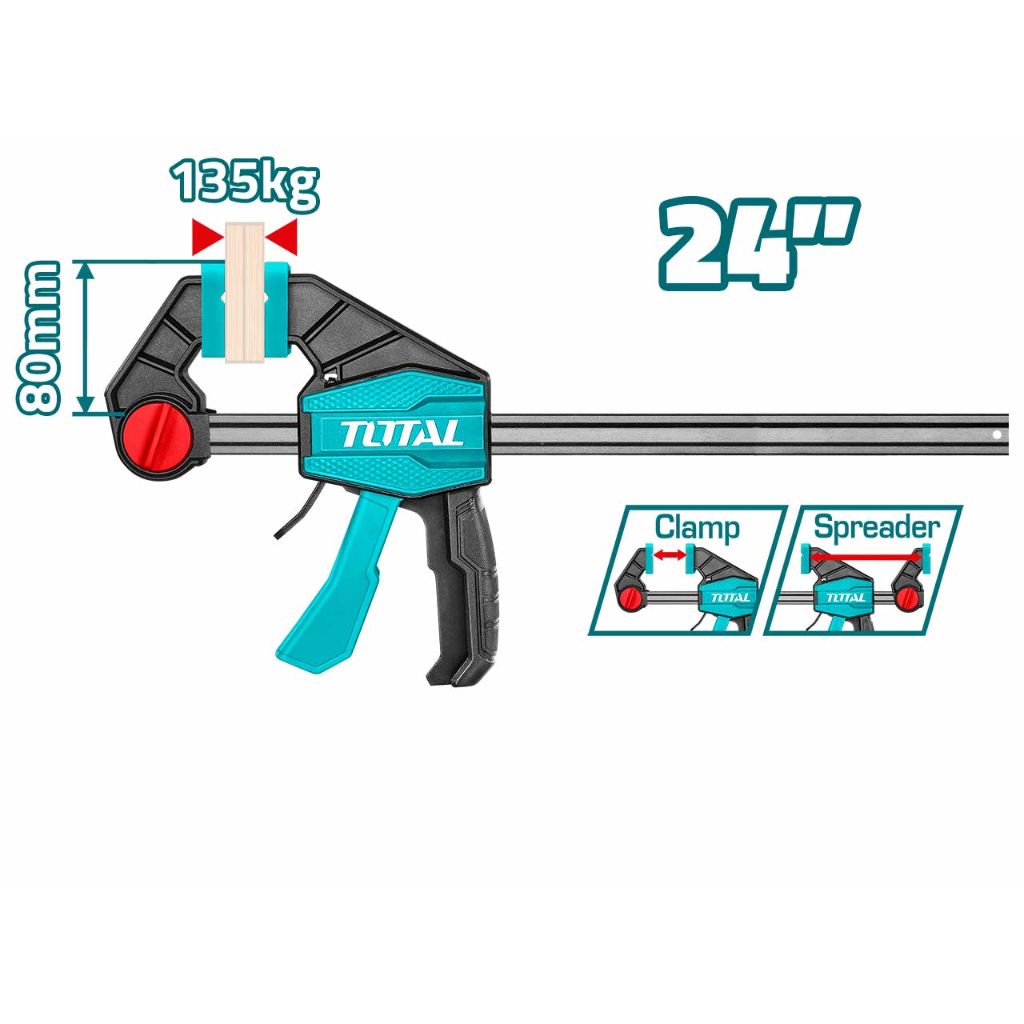 TOTAL QUICK BAR CLAMP & SPREADER CLAMP PAD (80MM/18" & 24"/MAX FORCE 135KG) THT1346802