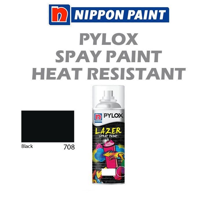NIPPON PYLOX SPRAY PAINT HEAT RESISTANT - BLACK 708