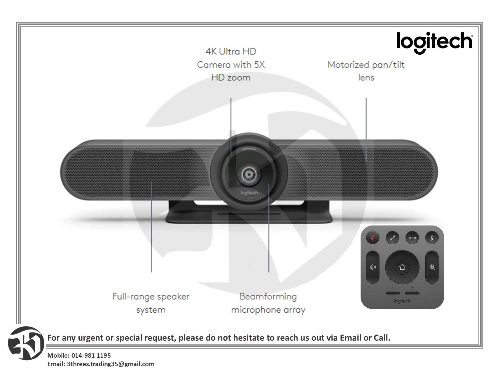 Logitech MeetUp 4K ConferenceCam 960-001101